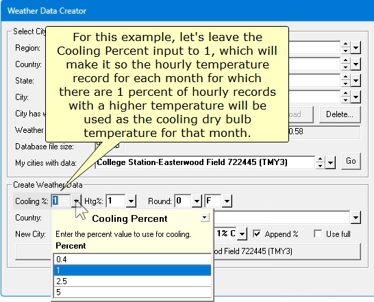 Cooling Percent